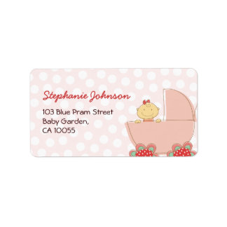 Etiquetas de direcciones Baby Shower de Chica de P