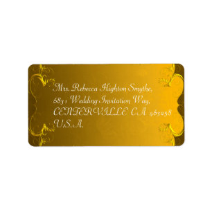 Etiquetas de direcciones Boda de oro elegantes