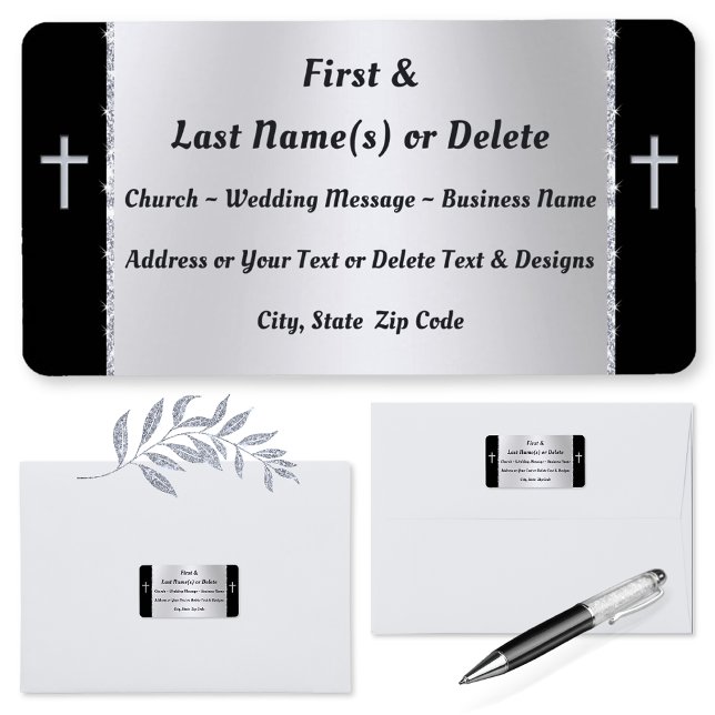 Etiquetas de direcciones cristianas, etiquetas de  (Church Address Labels. Silver Address Labels. Christian Mailing Labels. Religious Mailing Labels.)