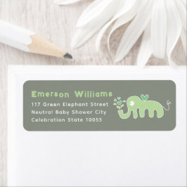 Etiquetas de direcciones de Baby Shower de elefant