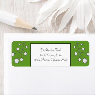 Etiquetas de direcciones de Berry Holiday Green Mo