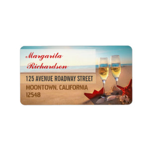 etiquetas de direcciones de boda de playa