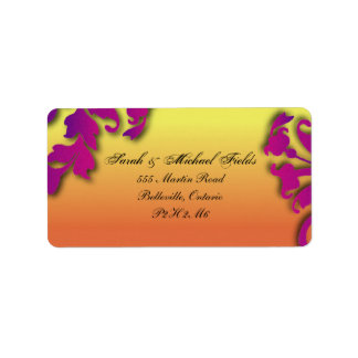 Etiquetas de direcciones de Boda floral de destino
