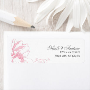 Etiquetas de direcciones de Boda floral Delicadas