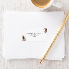Etiquetas de direcciones de Boho Borgoña Floral We