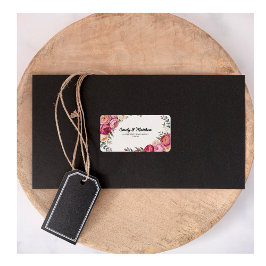 Etiquetas de direcciones de Bouquet con flores ros