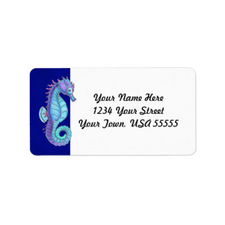 Etiquetas de direcciones de caballos del Mar Azul