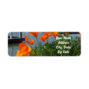 Etiquetas de direcciones de California Poppies