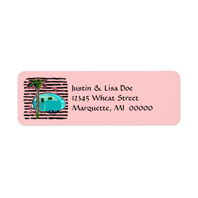Etiquetas de direcciones de caravana vintage Ham R (Frente)