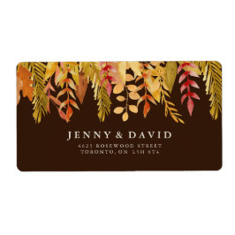 Etiquetas de direcciones de casamiento de otoño de