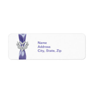 Etiquetas de direcciones de cisnes morados de plat