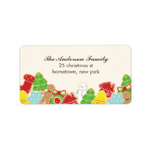 Etiquetas de direcciones de cookies de navidades