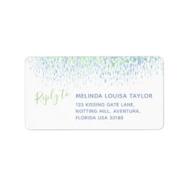 Etiquetas de direcciones de dabs de color verde az