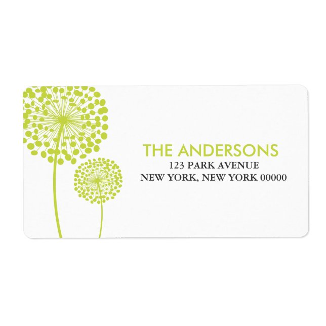 Etiquetas de direcciones de Dandelions (Frente)