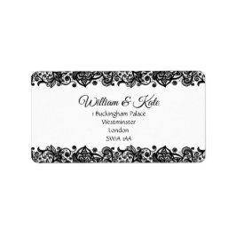 Etiquetas de direcciones de devolución de bodas pe