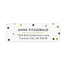 Etiquetas de direcciones de devolución de confeti