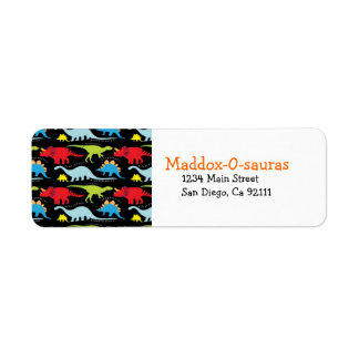 Etiquetas de direcciones de devolución de dinosaur