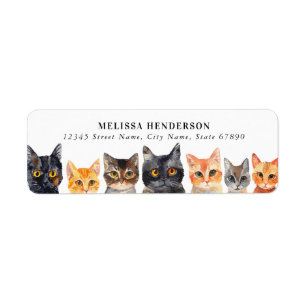 Etiquetas de direcciones de devolución de gato