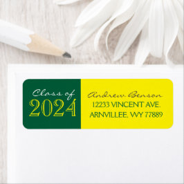 Etiquetas de direcciones de devolución de graduaci