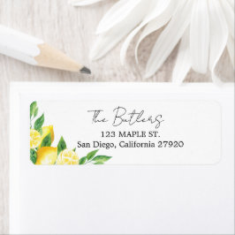 Etiquetas de direcciones de devolución de limón y 