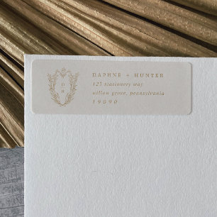 Etiquetas de direcciones de devolución de oro de c