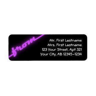 Etiquetas de direcciones de devolución Neon Purple
