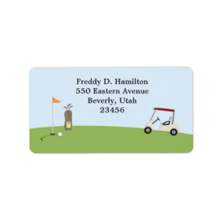 Etiquetas de direcciones de envío de golf