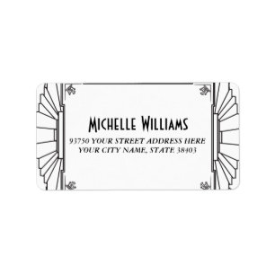 Etiquetas de direcciones de estilo Art Deco