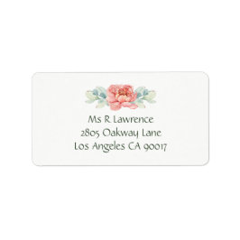 Etiquetas de direcciones de flor de color de agua