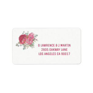 Etiquetas de direcciones de flor de protea