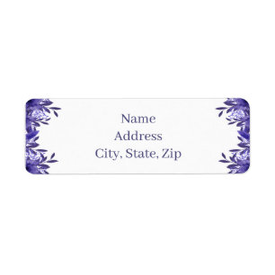 Etiquetas de direcciones de follaje floral morado