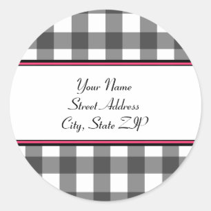 Etiquetas de direcciones de Gingham