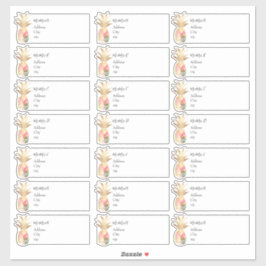 Etiquetas de direcciones de invitado de color de a