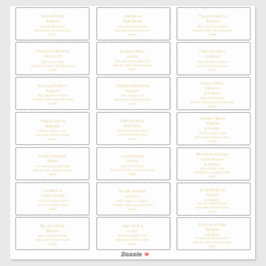 Etiquetas de direcciones de invitados de Boda de o