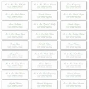 Etiquetas de direcciones de invitados de Sage Gree