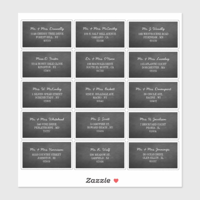 Etiquetas de direcciones de invitados individuales (Hoja)