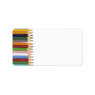 Etiquetas de direcciones de lápices de colores
