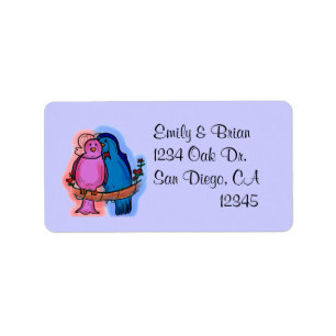 Etiquetas de direcciones de Love Bird