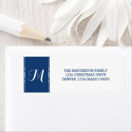 Etiquetas de direcciones de Moda simple azul