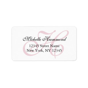 Etiquetas de direcciones de monograma con nombres 