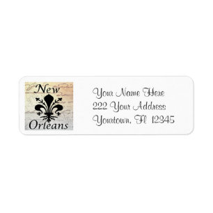 Etiquetas de direcciones de New Orleans Fleur De L