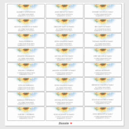 Etiquetas de direcciones de nombres de invitados a