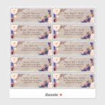 Etiquetas de direcciones de nombres de invitados i<br><div class="desc">Flores borgoñas y azul marino rústico campo caída etiqueta de la dirección de envío individual para cada huésped.</div>