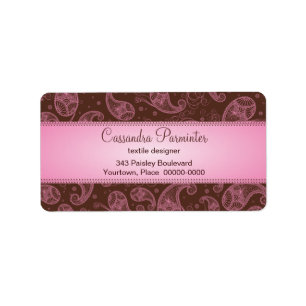 Etiquetas de direcciones de paisley sumptuosas