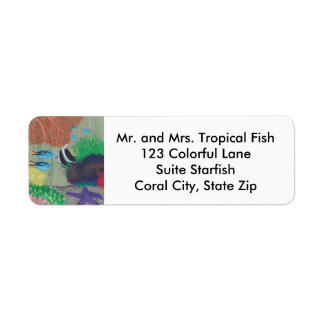 Etiquetas de direcciones de peces tropicales color