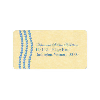 Etiquetas de direcciones de Perlas Elegantes, Azul