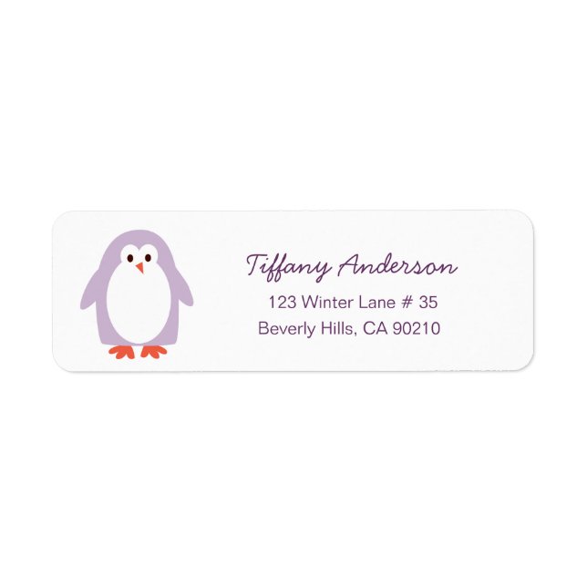 Etiquetas de direcciones de pingüino (Frente)