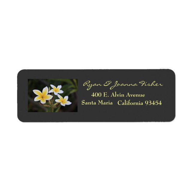 Etiquetas de direcciones de Plumeria (Frente)