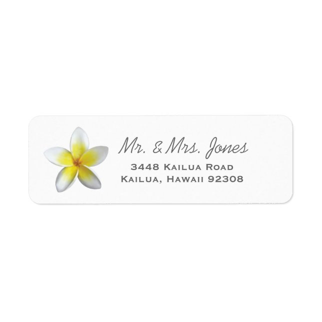 Etiquetas de direcciones de Plumeria (Frente)