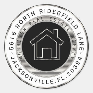 Etiquetas de direcciones de Realtor Metalizado neg